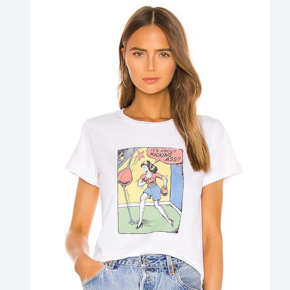 RE/DONE x Hanes Classic "Kick Ass" Tee - Picture 1 of 7